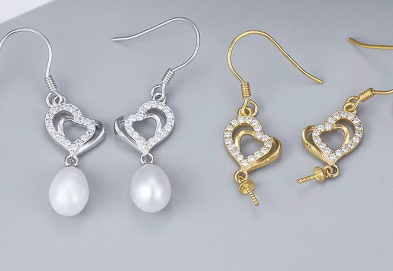 SSE 14 - Diamonte double heart earrings