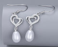 SSE 14 - Diamonte double heart earrings