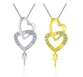 SSMN15 - Double Heart Pendant Necklace