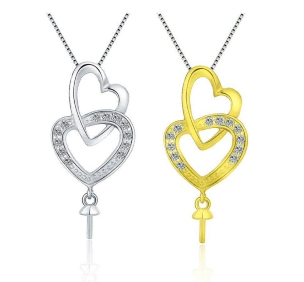 SSMN15 - Double Heart Pendant Necklace