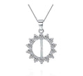 SSMN7 - Round Sparkle Pendant Necklace