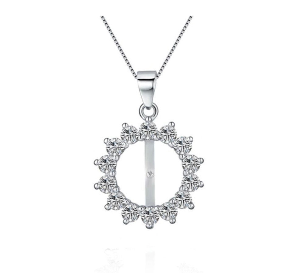 SSMN7 - Round Sparkle Pendant Necklace