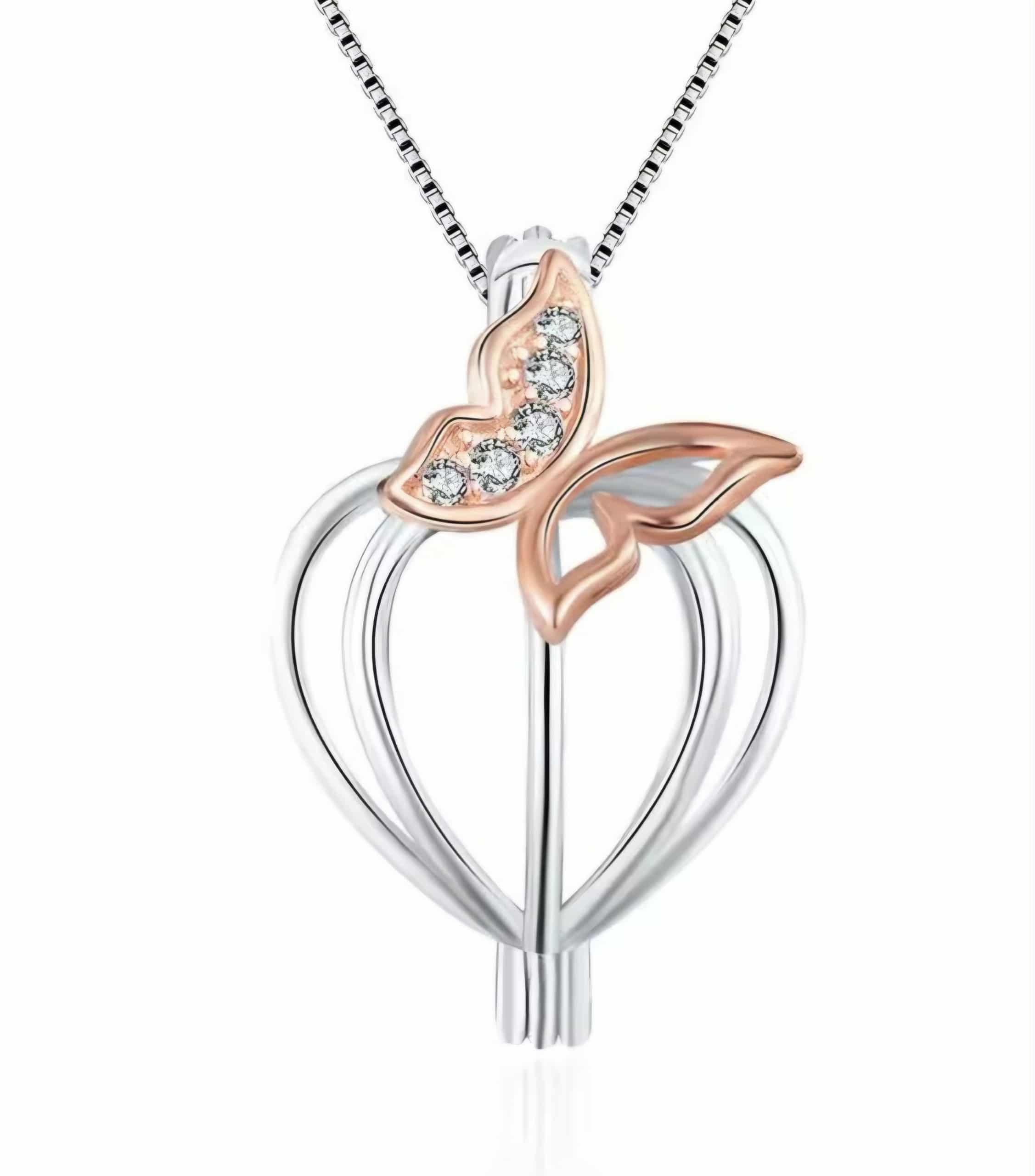 SSC - 5 Rose Gold Butterfly Pearl Cage
