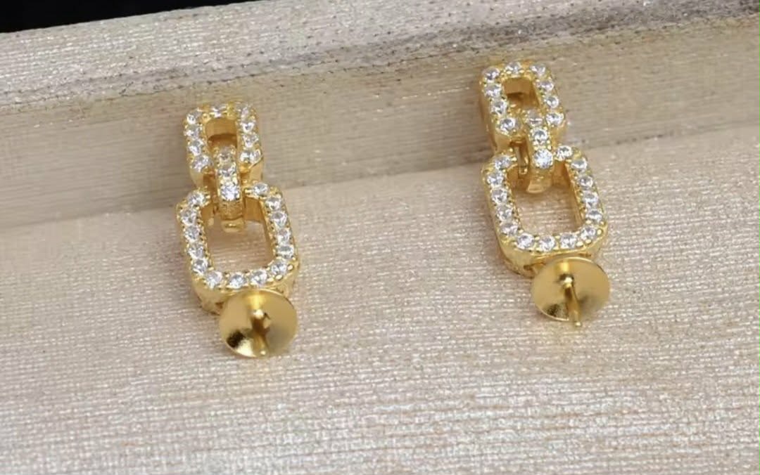 SSE8 - Double Diamonte  Earrings